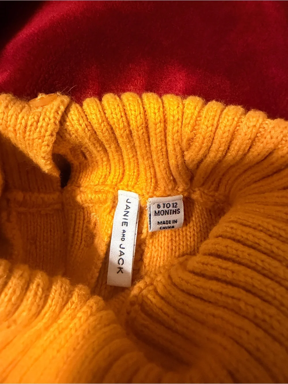 Janie and Jack Golden Yellow Cable Turtleneck Sweater
